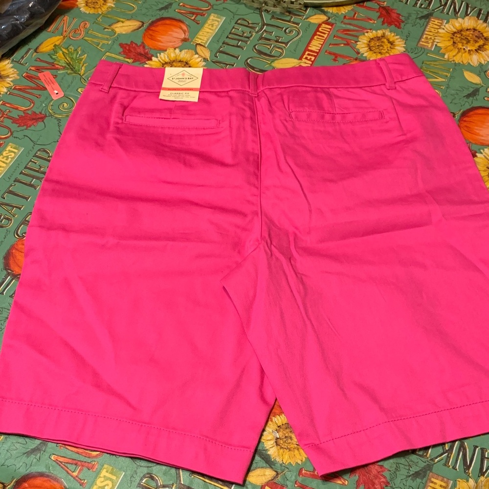 St. John’s Bay Secretly Slender Raspberry Rose Bermuda Shorts - Picture 10 of 10